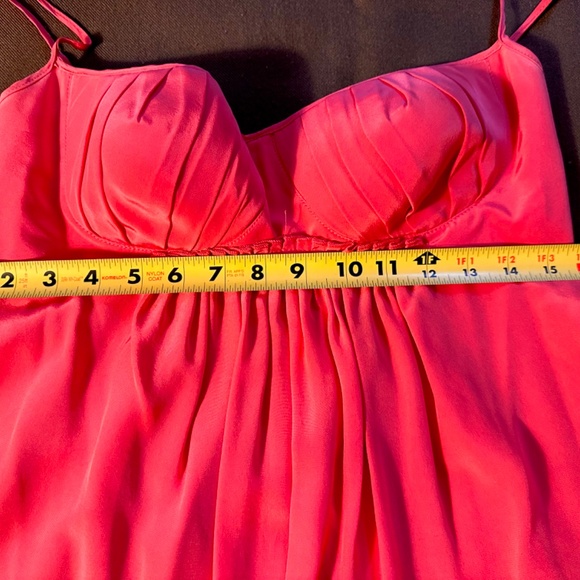 BLACK HALO SILK CAMISOLE MERMAID CUPS ADJUSTABLE BACK IN CORAL sz 10 - Picture 8 of 9